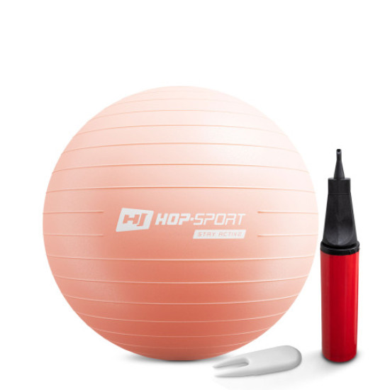 Купить Фитбол  Hop-Sport 55cm HS-R055YB light pink + насос в Киеве - фото №1